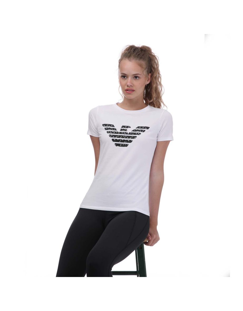 Women's Emporio Armani Big Logo T-Shirt in White - 4