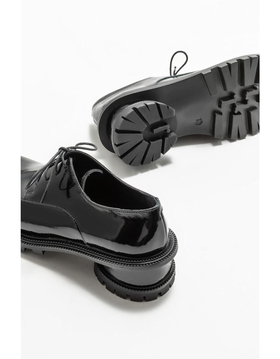 Black Leather Women's Oxford - 3