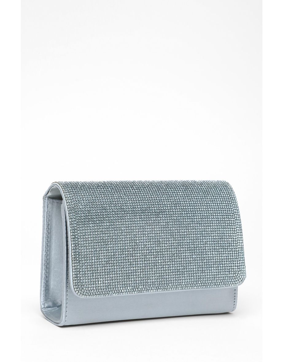 Blue diamante clutch online bag