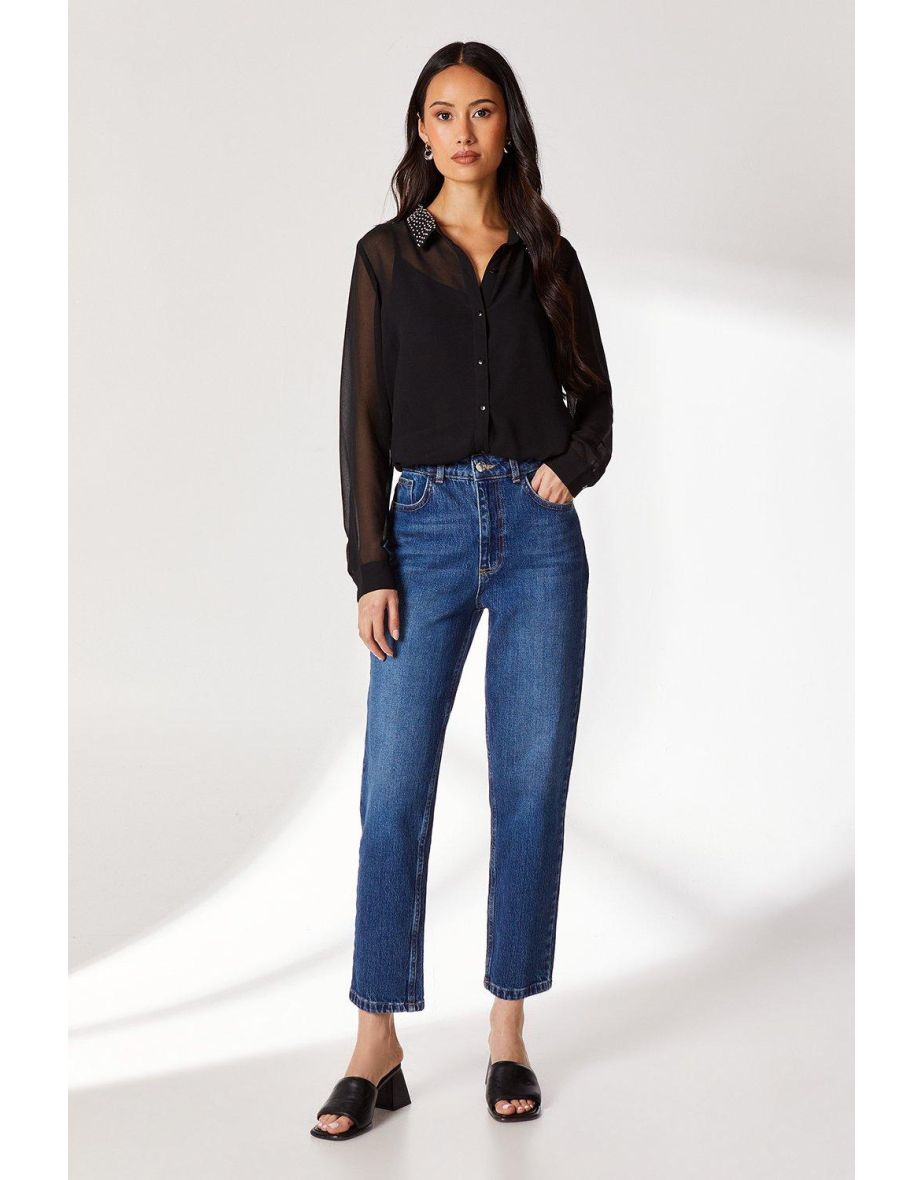 Principles by Debenhams Long Sleeved Black Chiffon Shirt