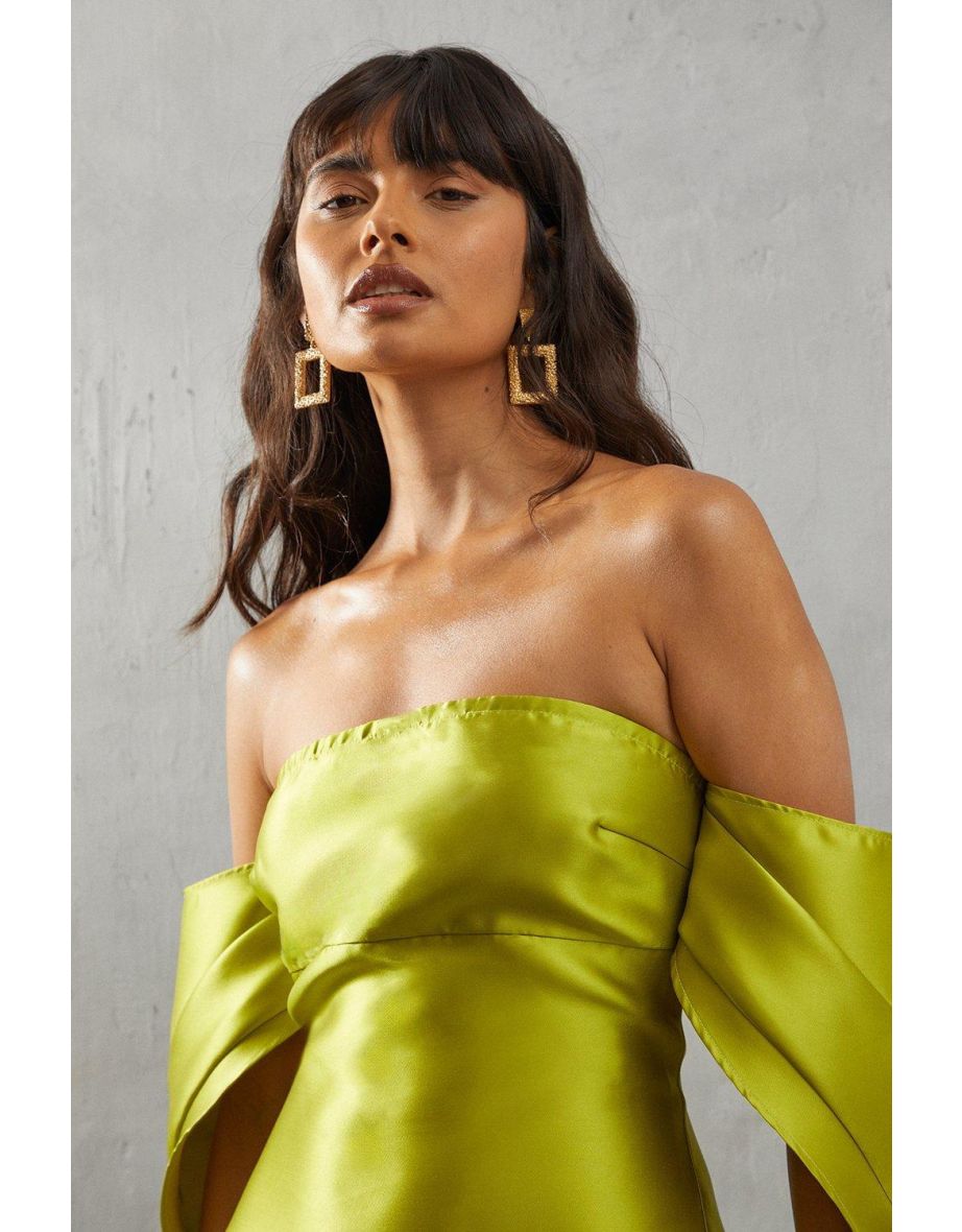 Structured Puff Sleeve Bardot Midaxi Dress - 3