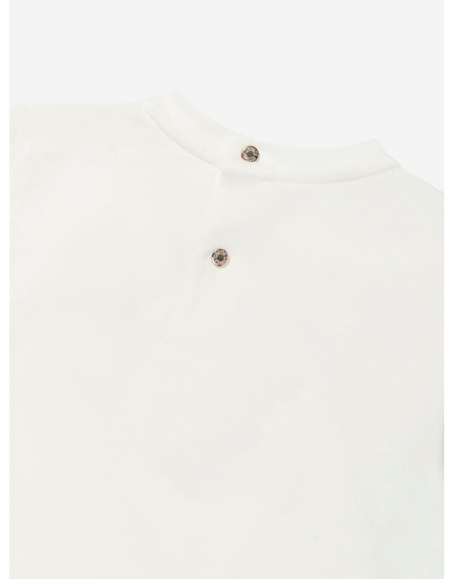 Baby Girls Floral Logo T-Shirt in White - 3