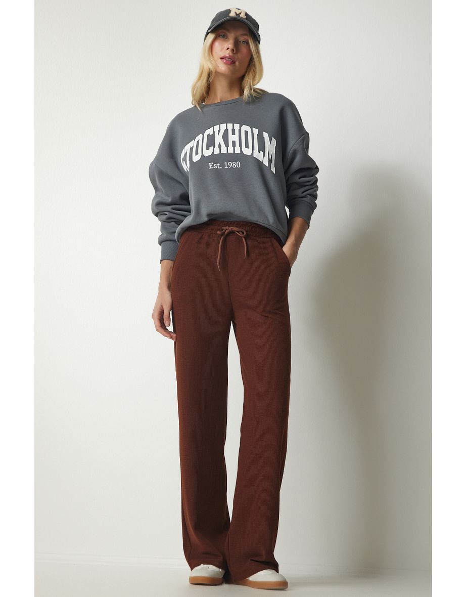 Women's Brown Camisole with Pockets Sweatpants