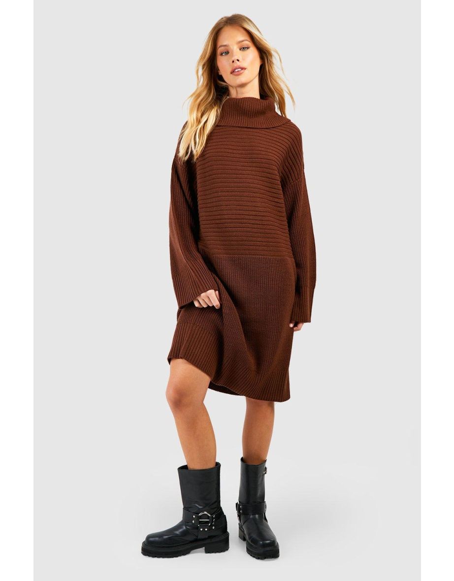 Chunky roll neck jumper dress online