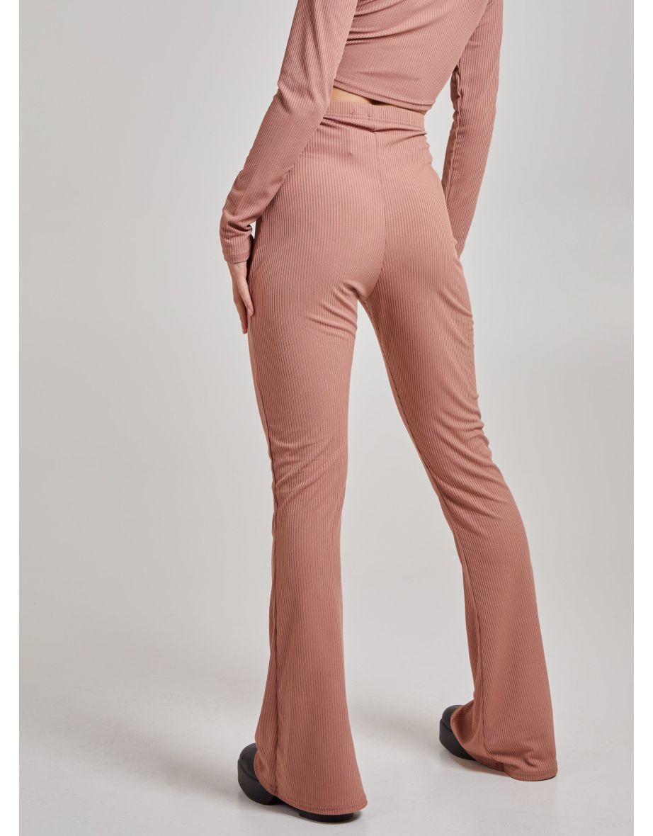 Ribbed Flare Trousers - 4