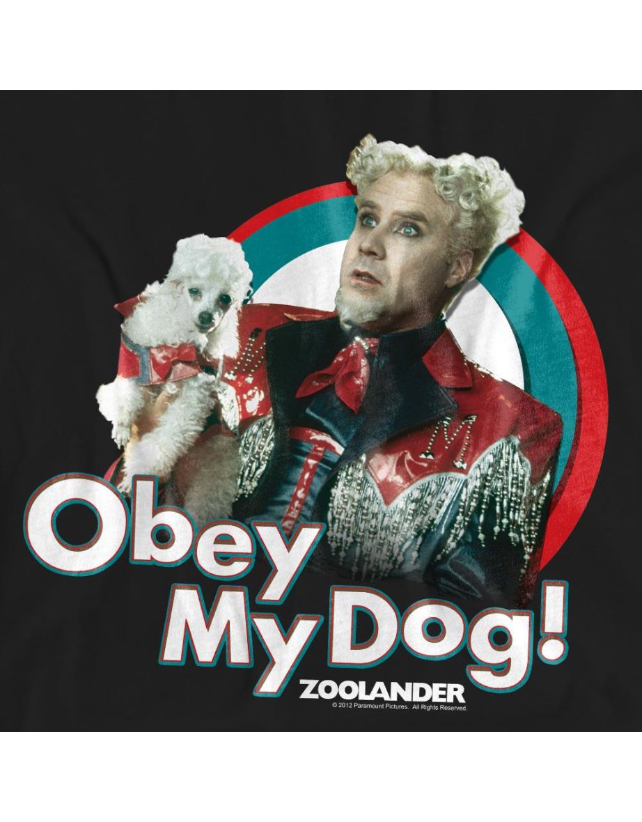 Zoolander Unisex Adult Obey My Dog T-Shirt - Black - 3