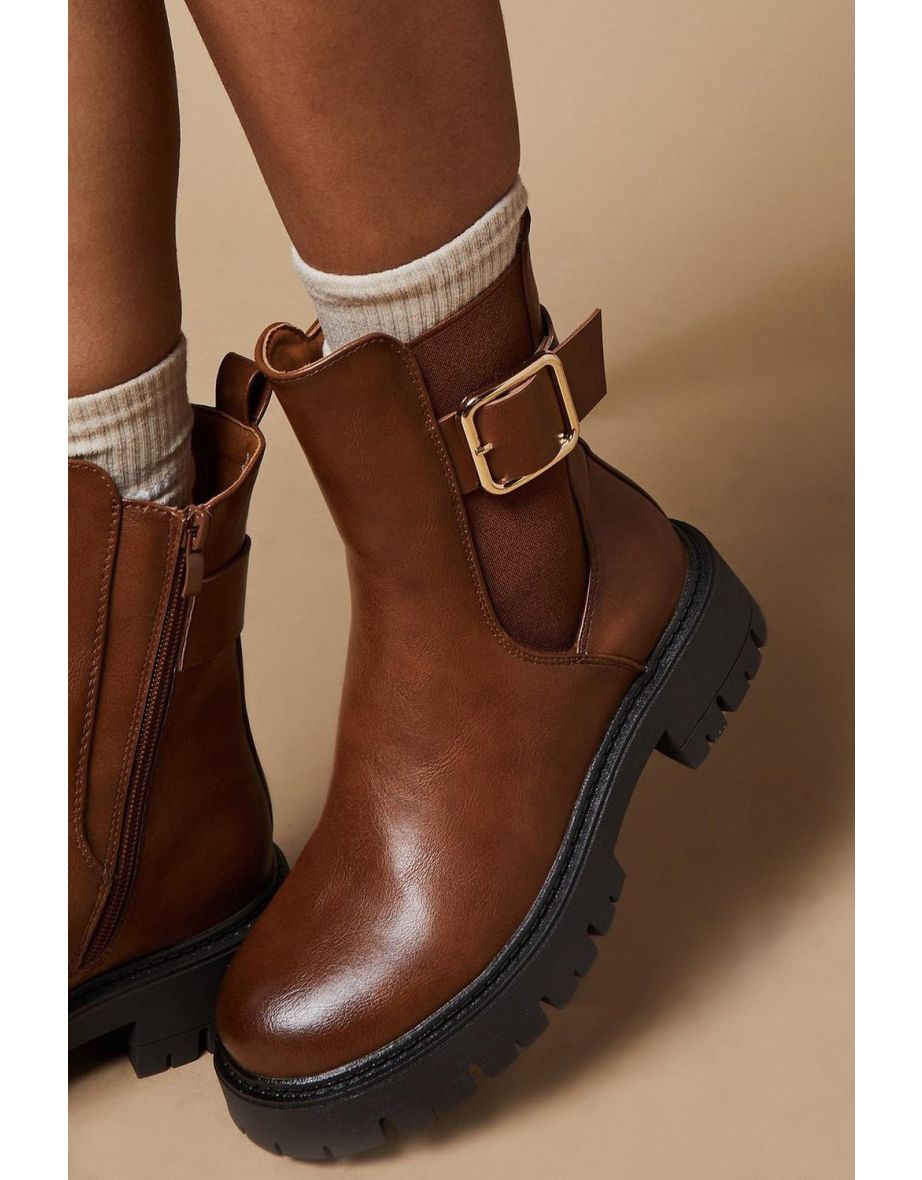 Omar Buckle Detail Elastic Gusset Chelsea Boot - 3