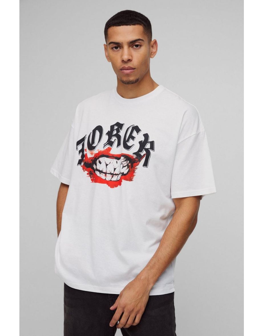 Oversized The Joker License Print T-Shirt