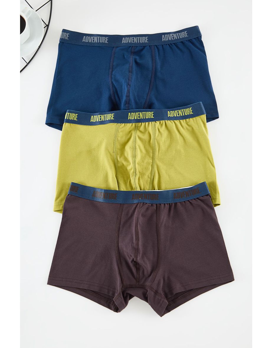 Pack of 3 Patterned/Plain Cotton Boxers