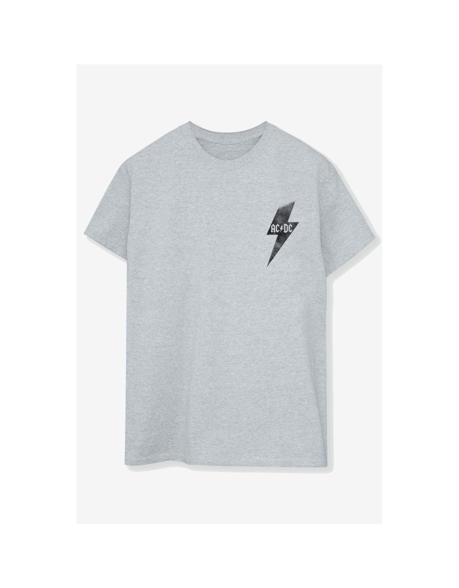 ACDC Mens Lightning Bolt Pocket T-Shirt - Sports Grey