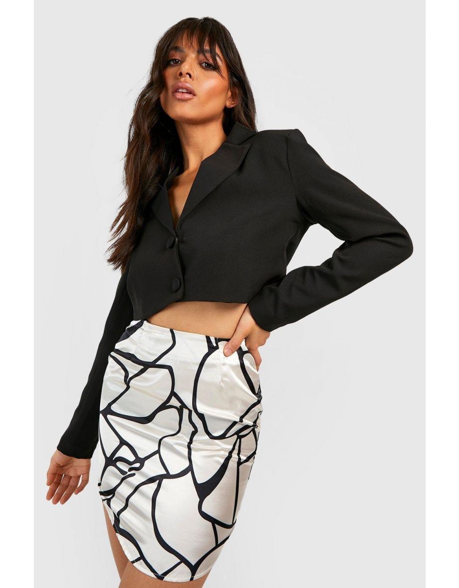 Abstract Pelmet Mini Skirt - white