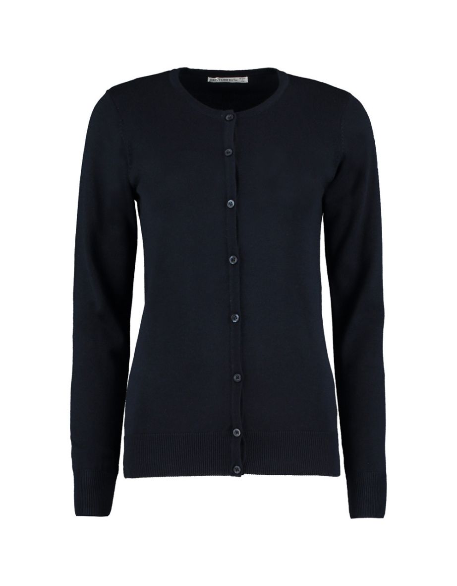Kustom Kit Womens Round Neck Cardigan / Ladies Knitwear - Navy Blue - 1