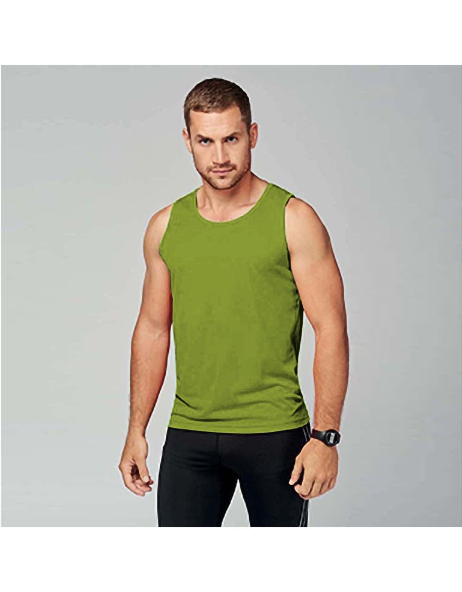 Kariban Proact Mens Sleeveless Sports Training Vest - Lime