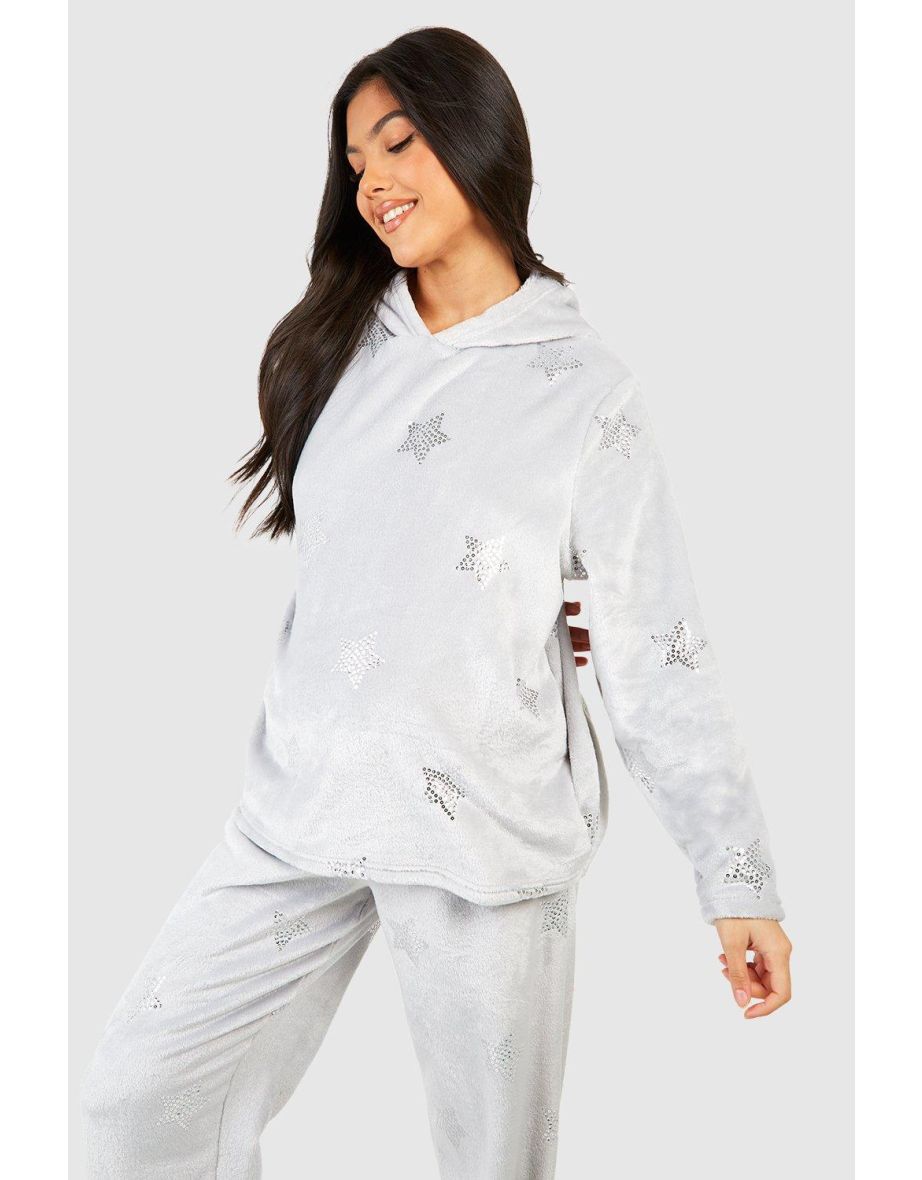 Maternity Star Detail Fleece Loungewear Hoodie - 3