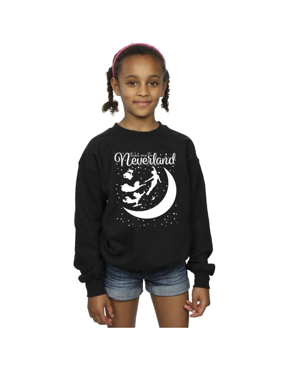 Disney Girls Peter Pan Take Me To Neverland Sweatshirt - Black