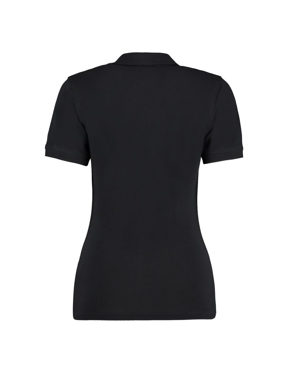 Kustom Kit Ladies Sophia Comfortec® V-Neck Short Sleeve Polo Shirt - Black - 1
