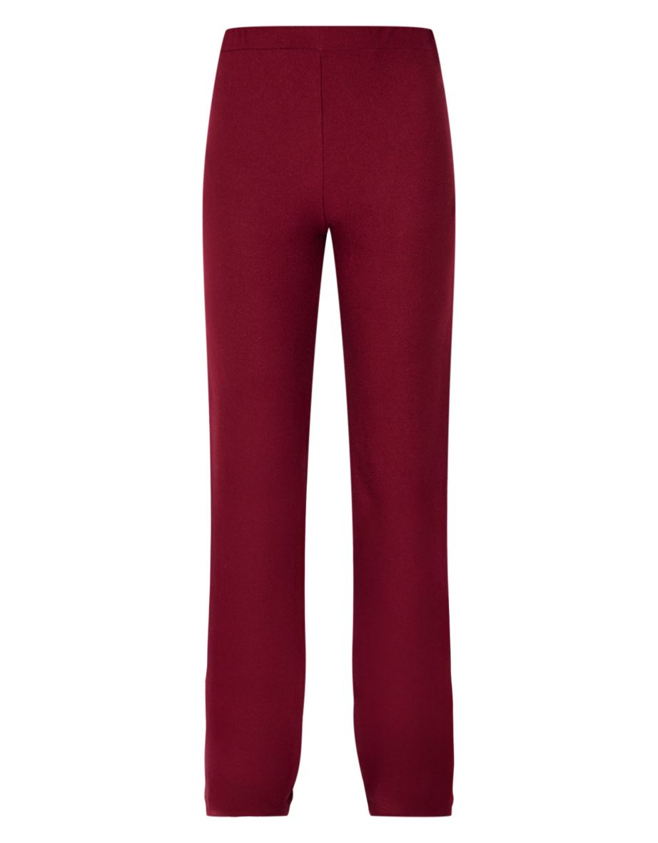 Burgundy Soft Touch Straight Leg Trousers - 4