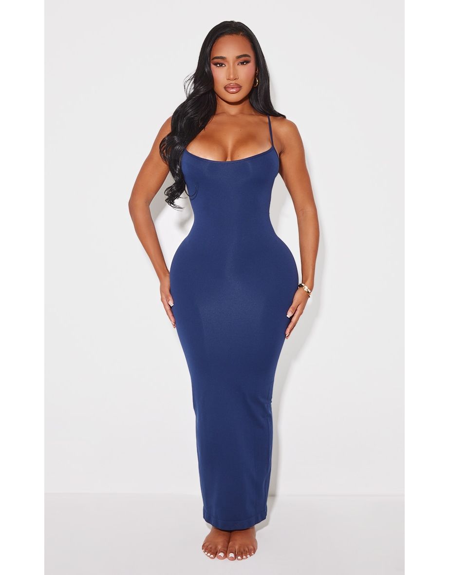 Shape Navy Stretch Seamless Strappy Maxi Dress