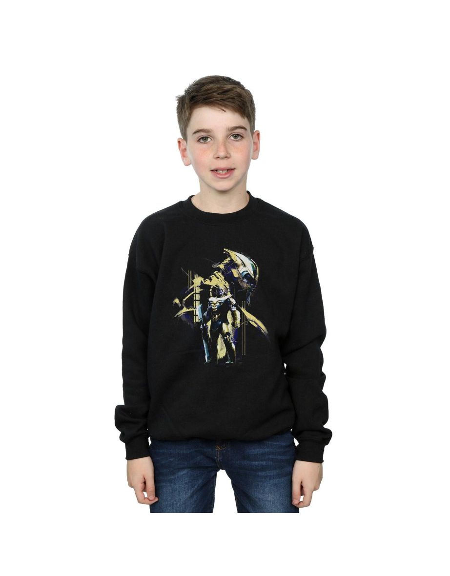 Marvel Boys Avengers Endgame Gold Thanos Sweatshirt - Black