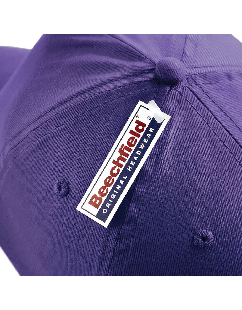 Beechfield Plain Unisex Junior Original 5 Panel Baseball Cap - Purple - 3