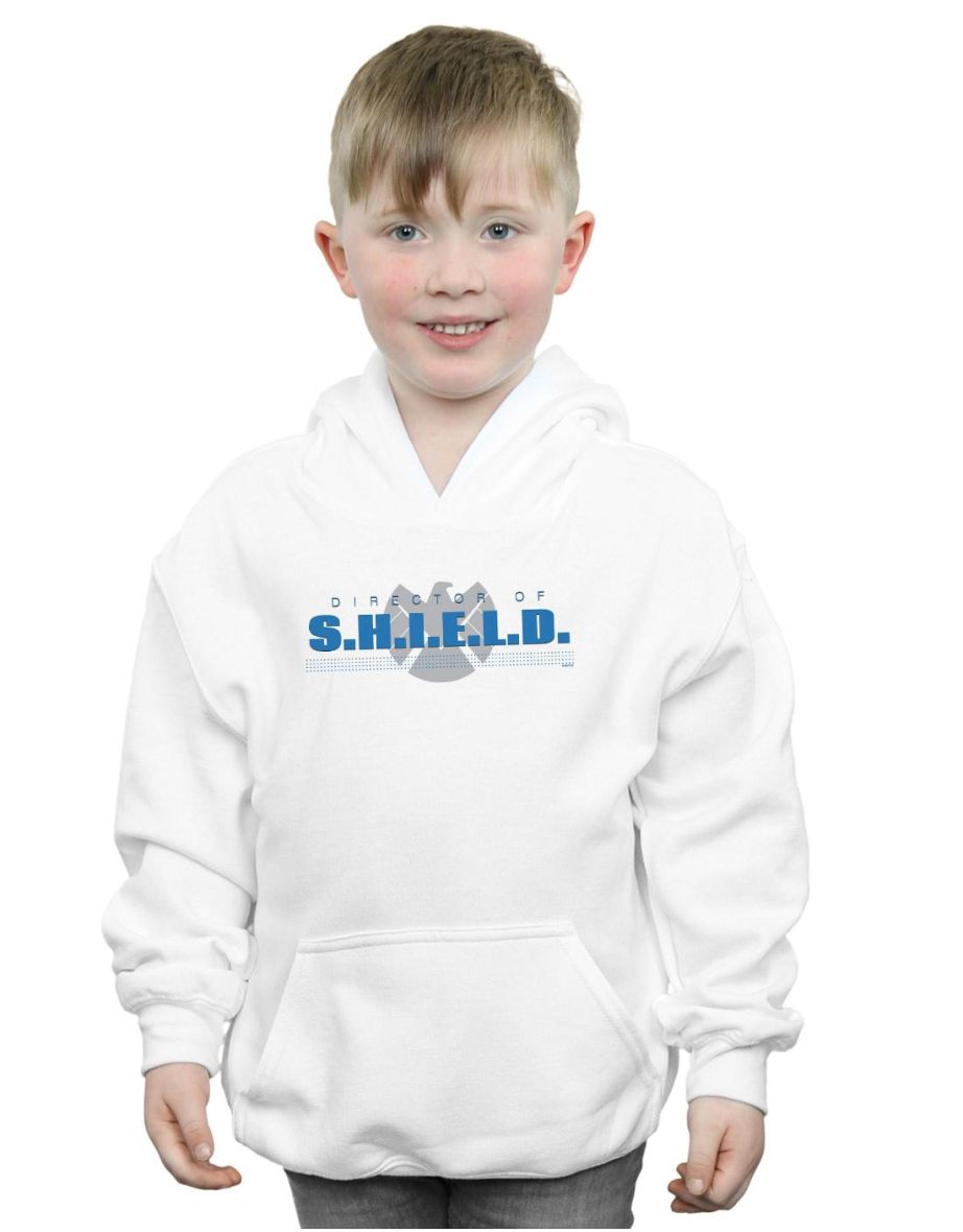 Shop Marvel Boys Agents of S.H.I.E.L.D. Director Of S.H.I.E.L.D. Hoodie White Online in Qatar VogaCloset