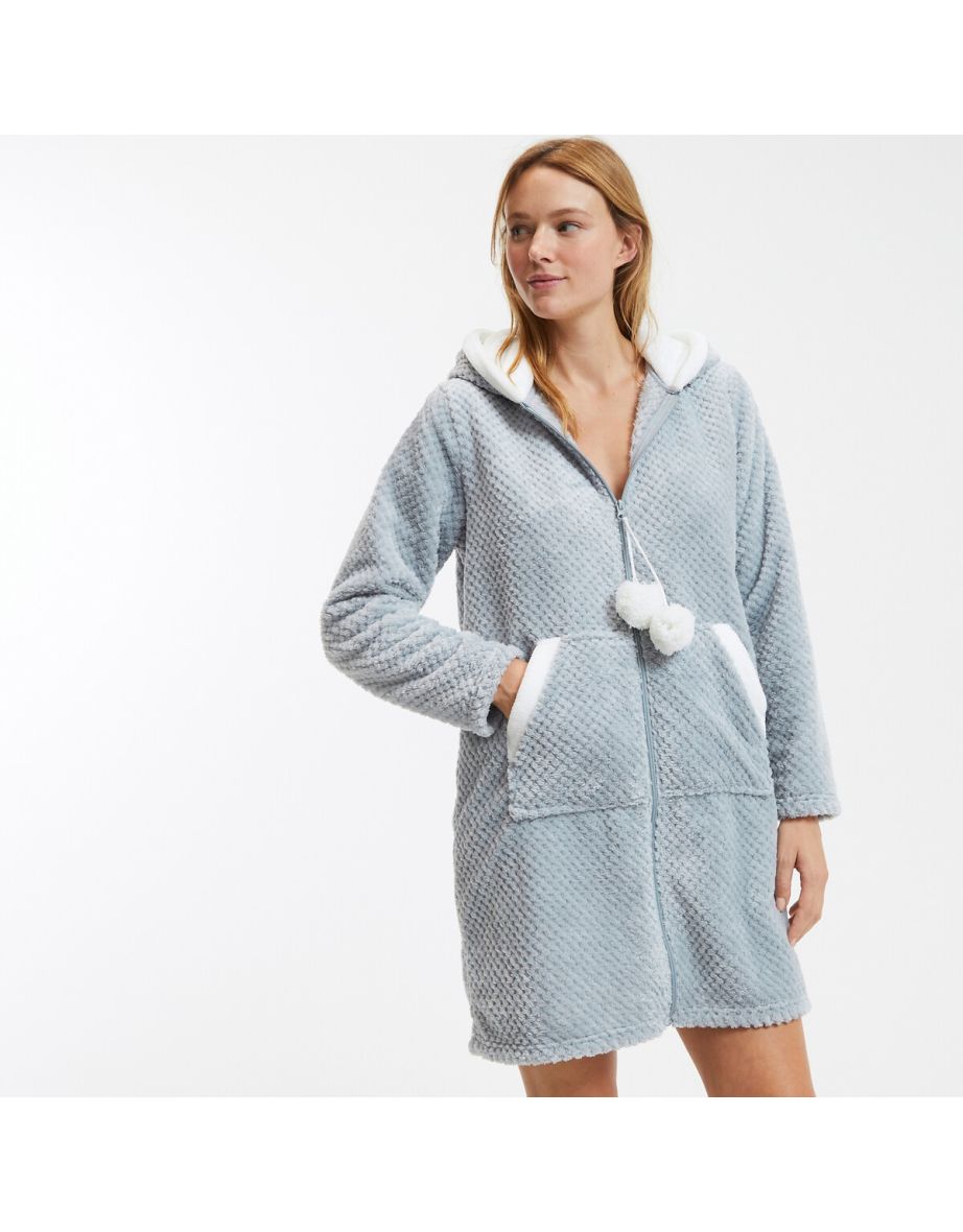 Fleece Hooded Bathrobe