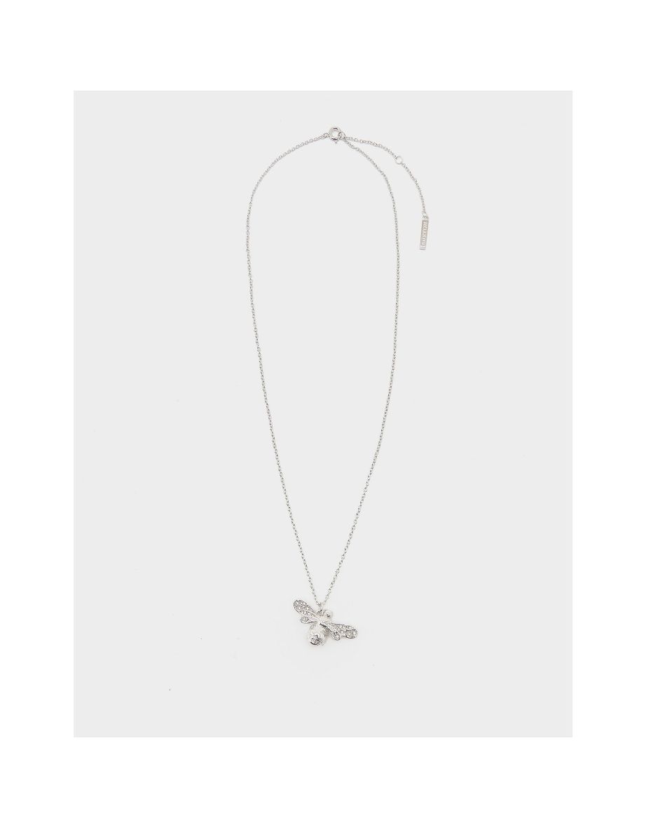 Olivia Burton Carnation Silver-Tone Interlink Necklace - Macy's