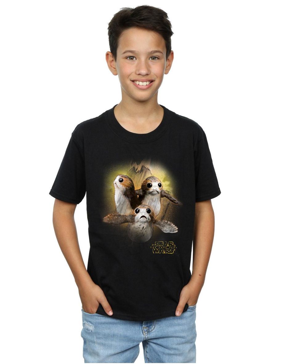Star Wars: The Last Jedi Boys Porg Brushed Cotton T-Shirt - Black - 3