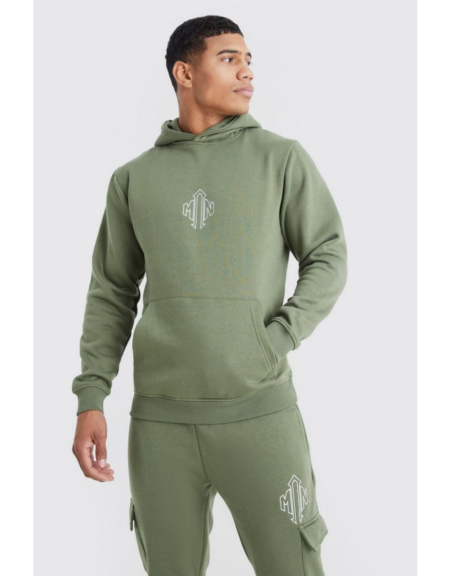 Man Slim Fit Cargo Hooded Tracksuit - khaki - 2