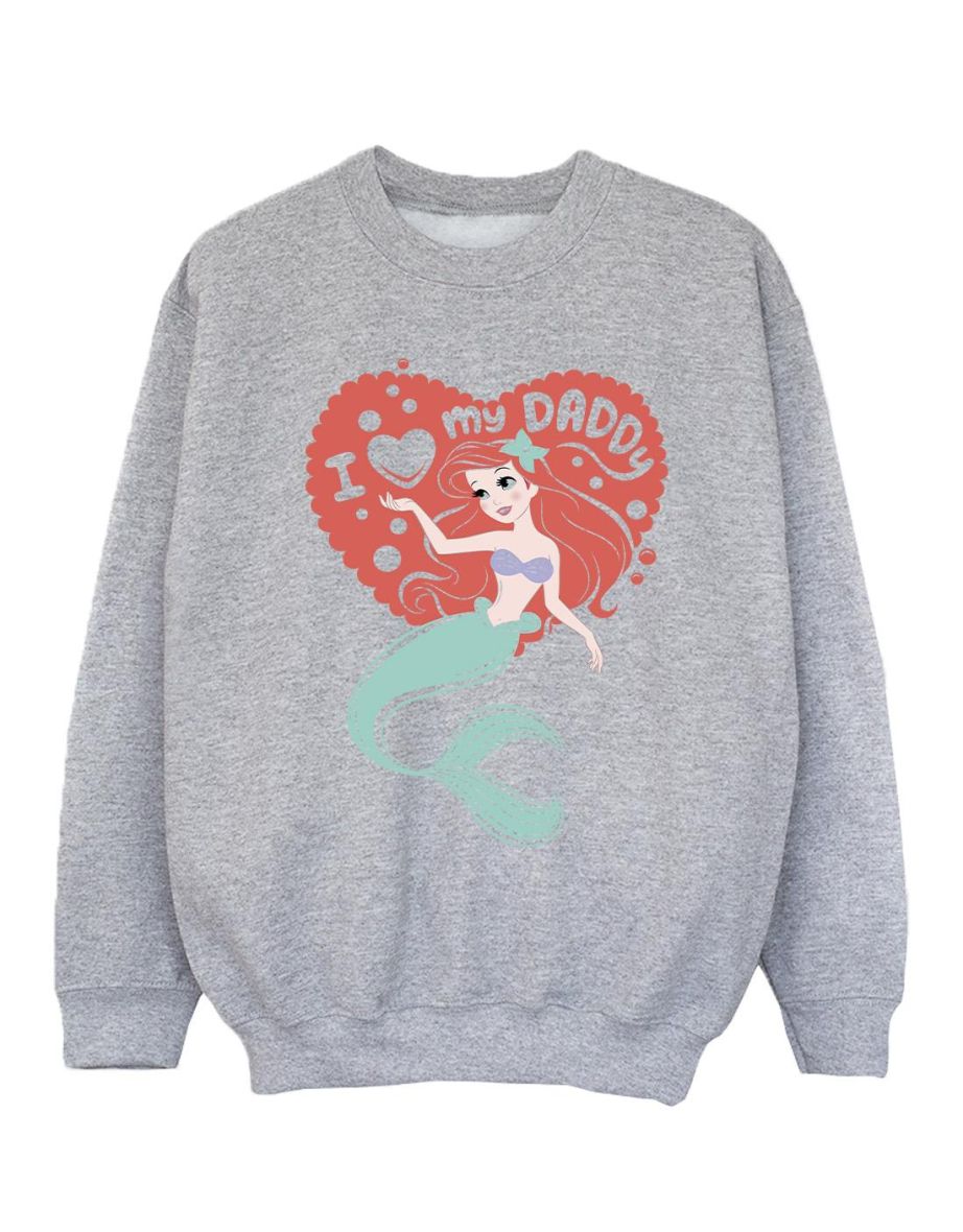 Disney Girls The Little Mermaid Love Daddy Sweatshirt - Sports Grey