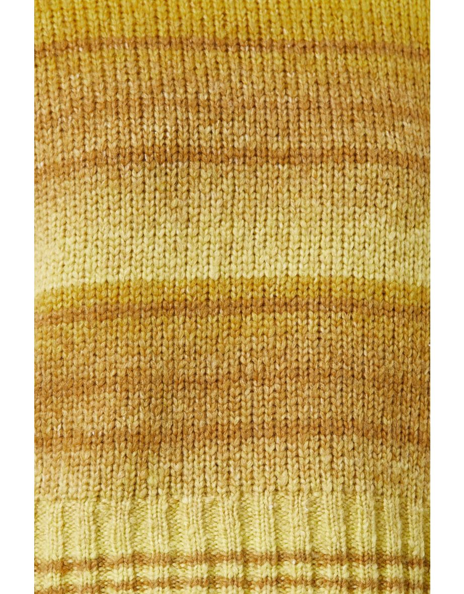 Women's Yellow Striped Sweater - 7