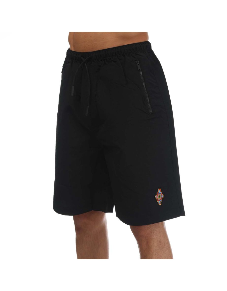 Men's Marcelo Burlon Sunset Cross Nylon Shorts in Black