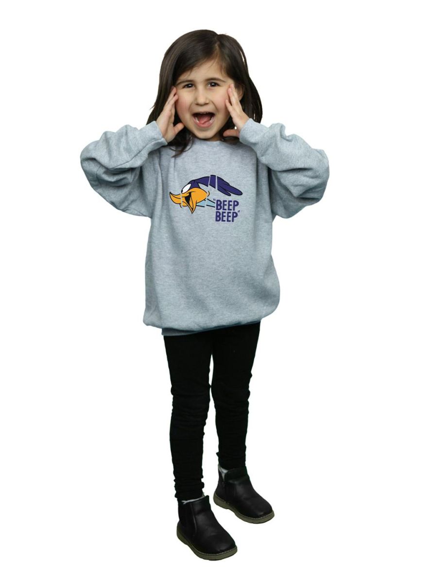 Looney Tunes Girls Road Runner Beep Beep Sweatshirt - Sports Grey - 3