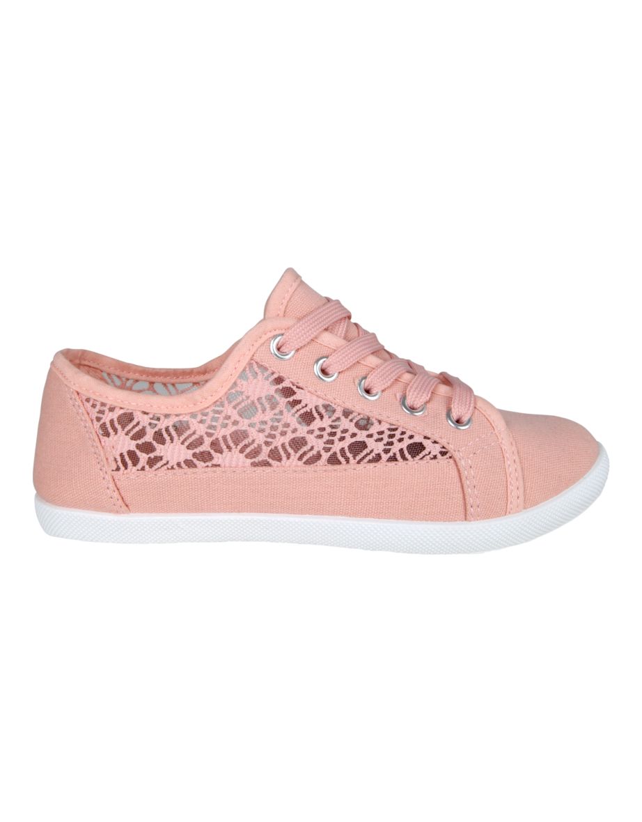Crochet & Mesh Plimsoll Trainers