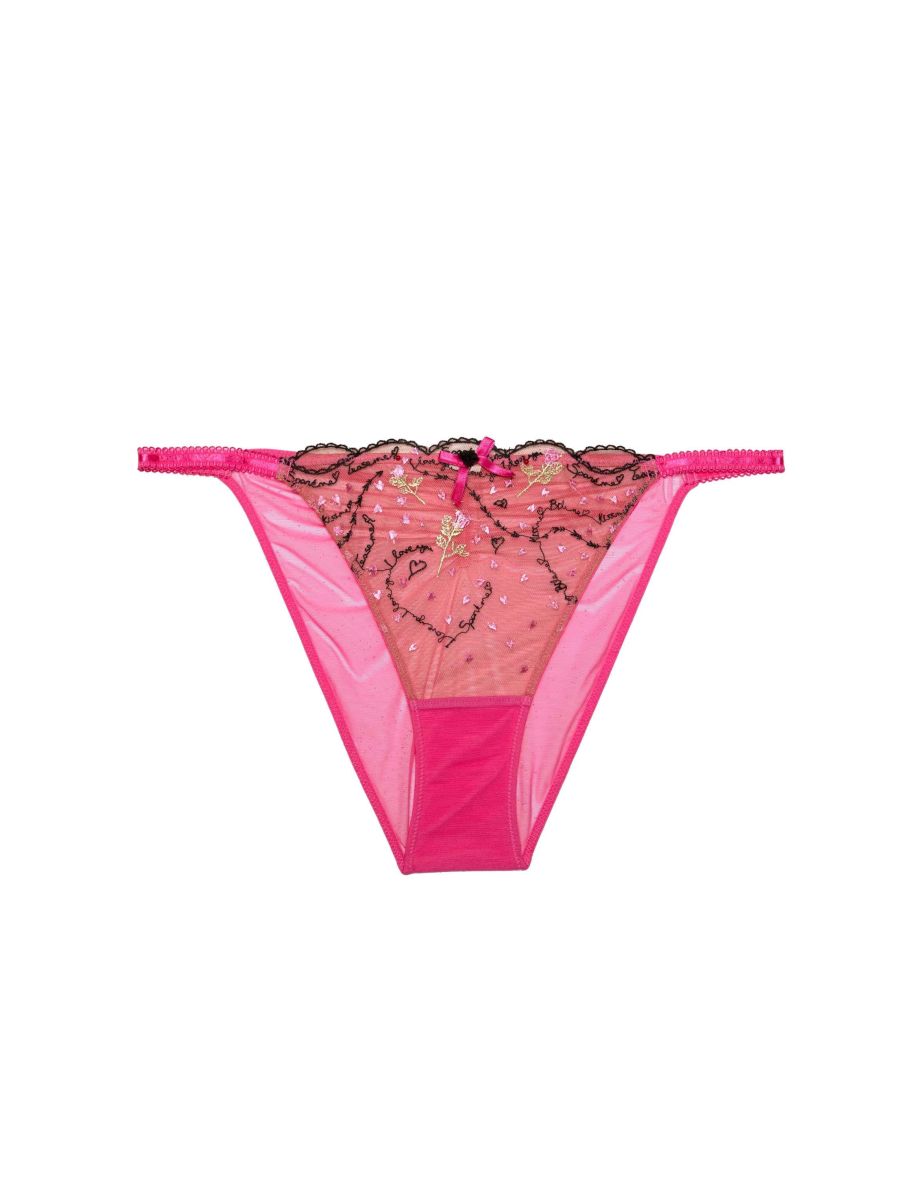 Spank Me Pink and Nude Custom Embroidery Tanga Brief - 3