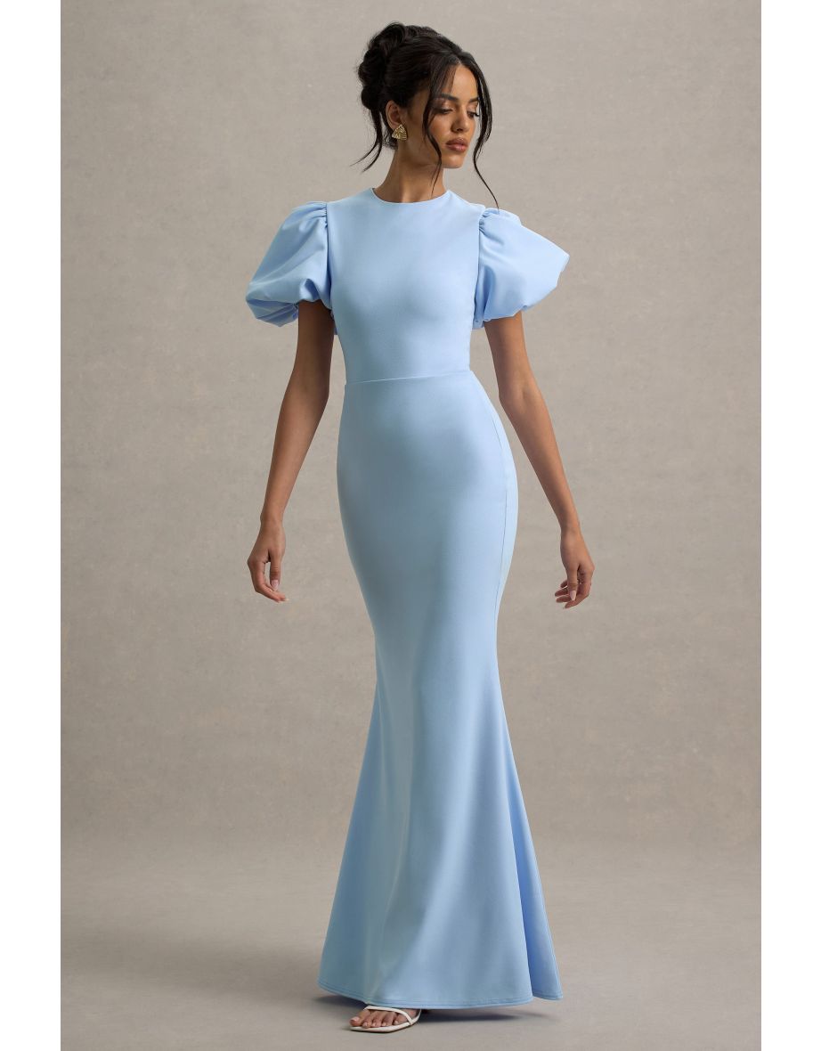 Love Letters | Powder Blue Puff-Sleeve Maxi Dress