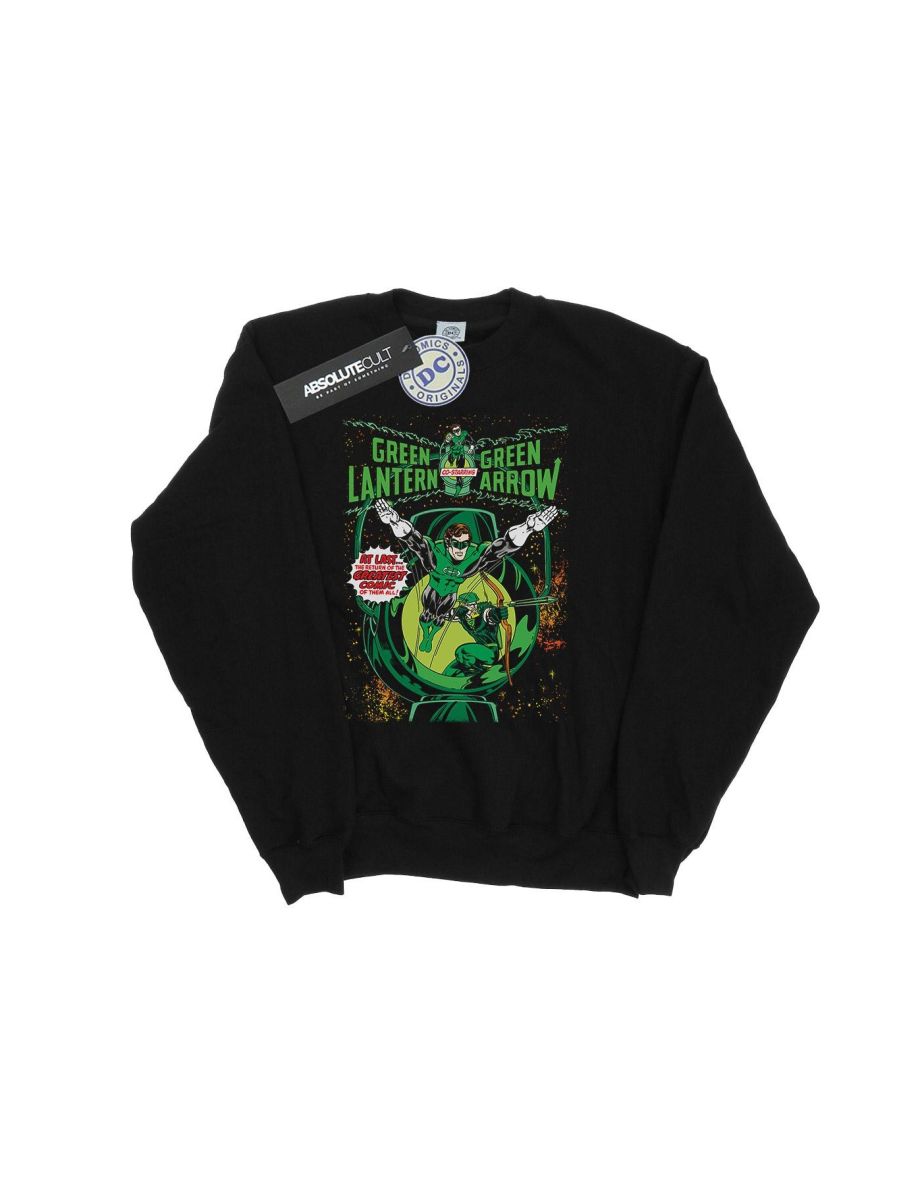 DC Comics Boys Green Lantern Arrow Cover Sweatshirt - Black
