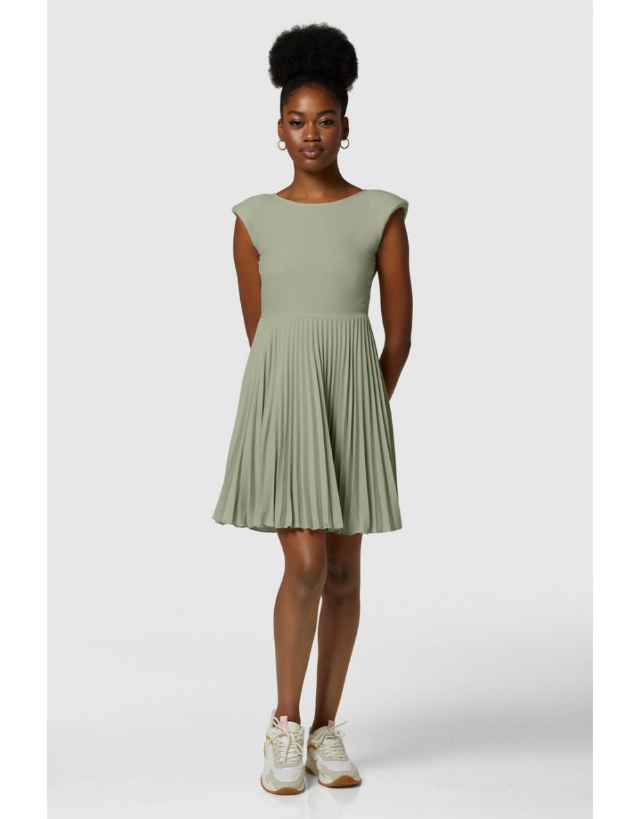 Olive green skater clearance dress