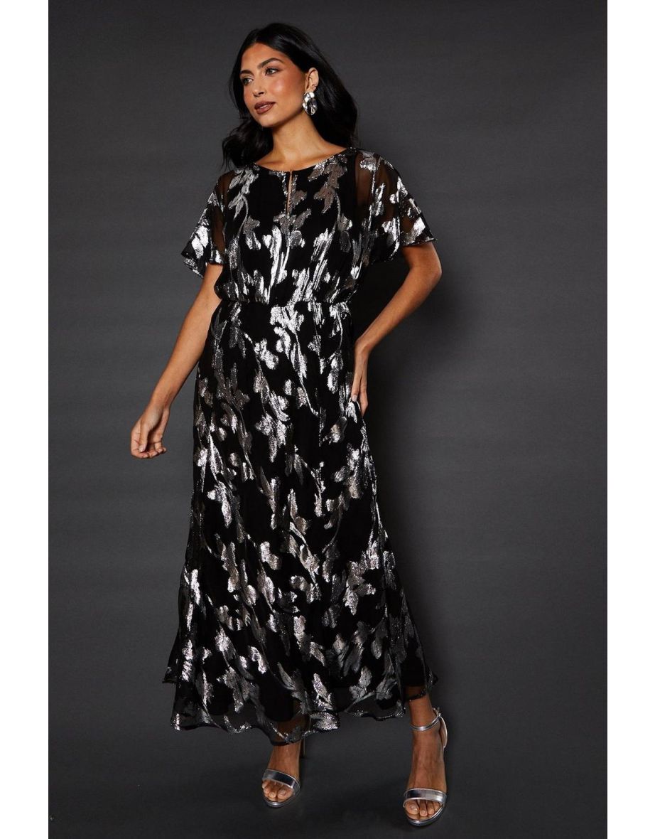 Occasion Glitter Tie Back Midi Dress