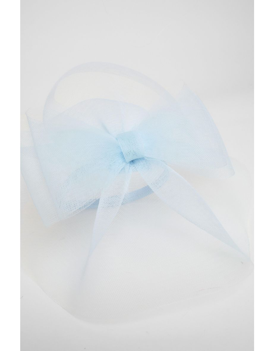 Light Blue Bow Headband Fascinator - 2