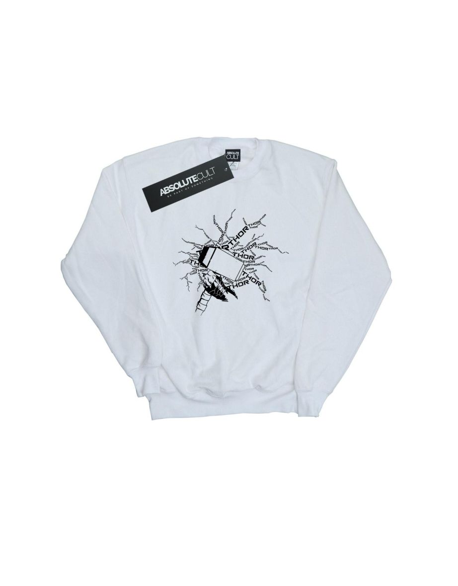 Marvel Girls Thor Lightning Sweatshirt - White