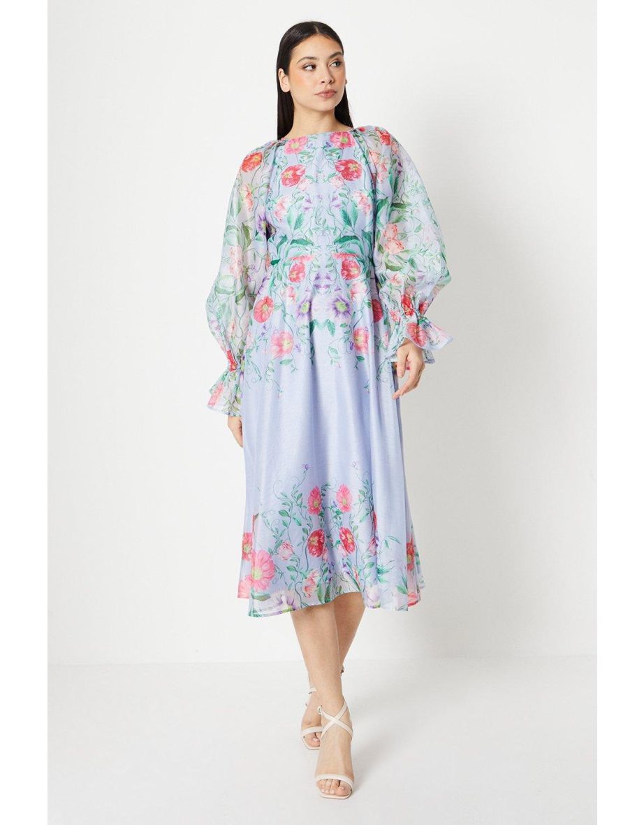 Shop Placement Print Cloudy Organza Dress Online in United Arab Emirates |  VogaCloset