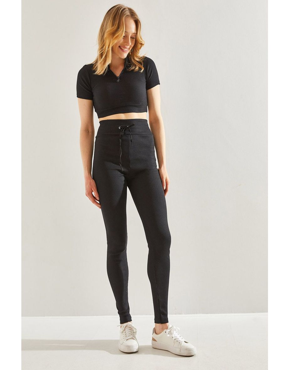 Women's Ribbed Tights Set
