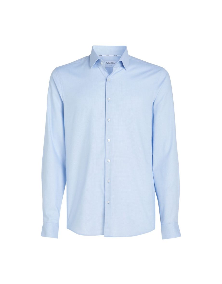 Men's Calvin Klein Micro Structure Slim-Fit Shirt in Blue