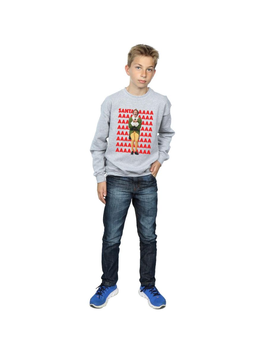 Elf Boys Buddy Santa Scream Sweatshirt - Sports Grey - 3