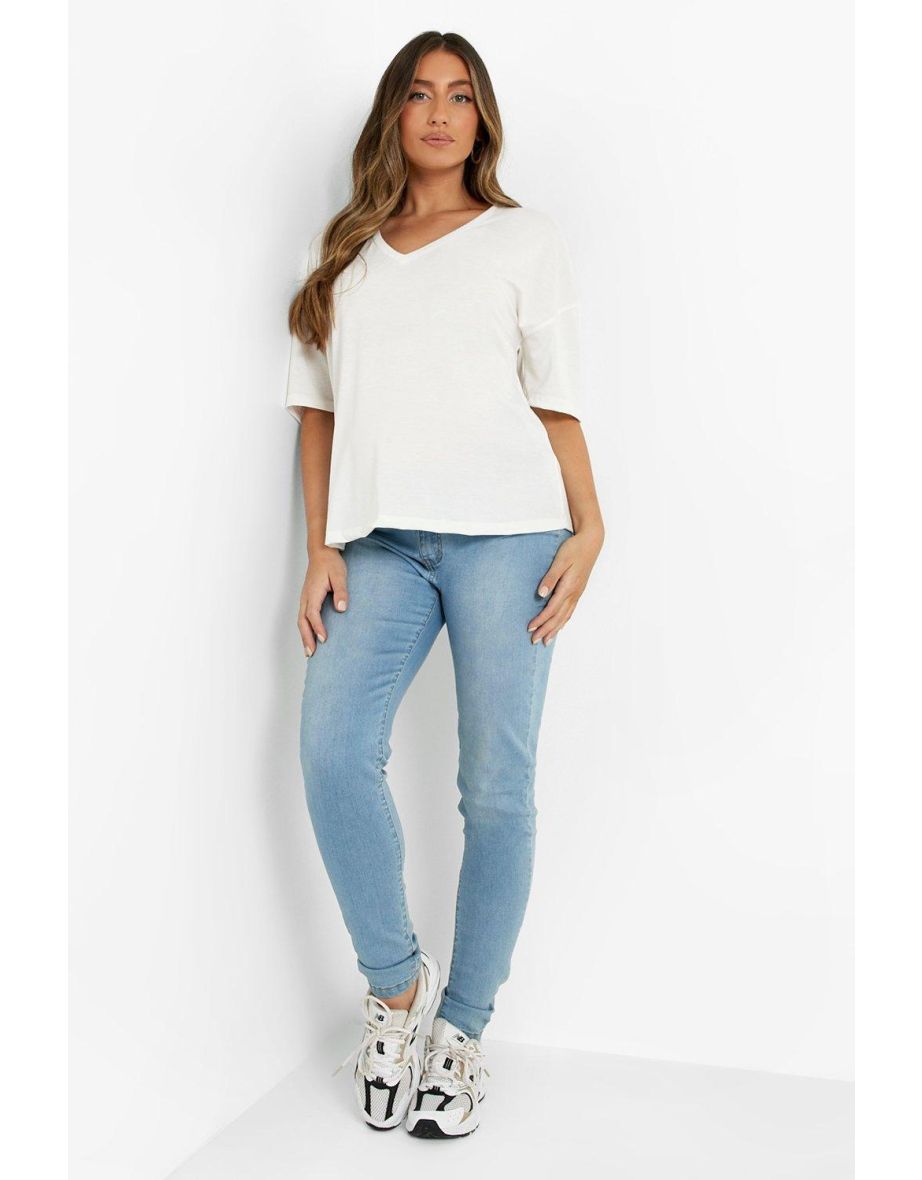 Maternity V Neck Oversized T-Shirt