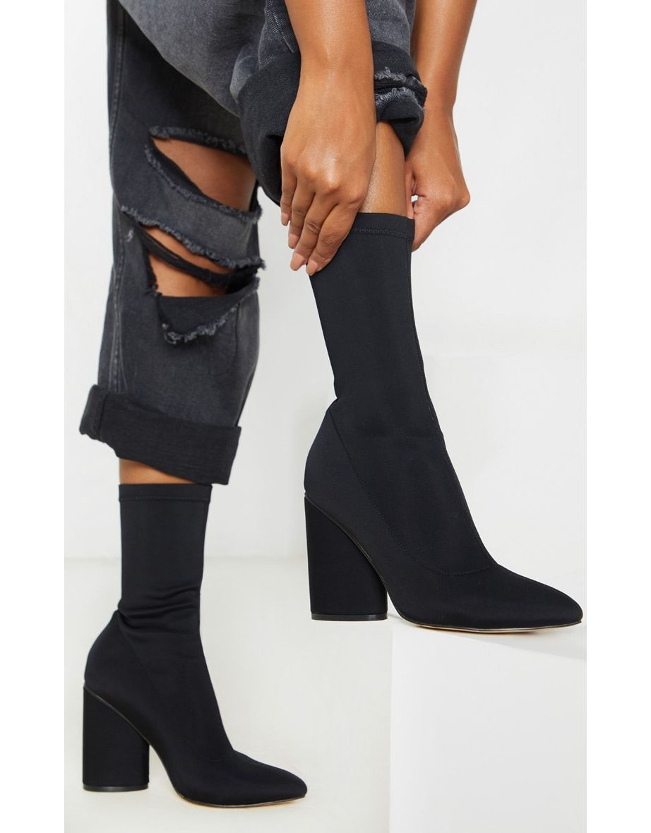 Black pull shop on sock boots