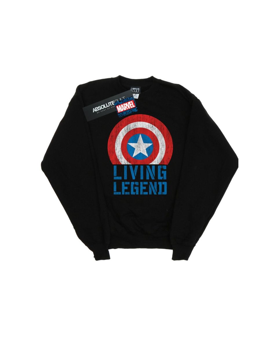 Marvel Boys Captain America Living Legend Sweatshirt - Black - 1