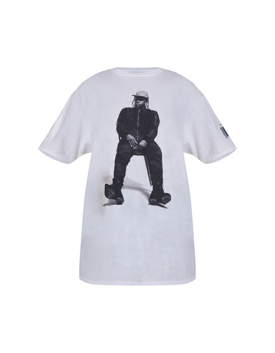 White Pusha T Print T Shirt - 4