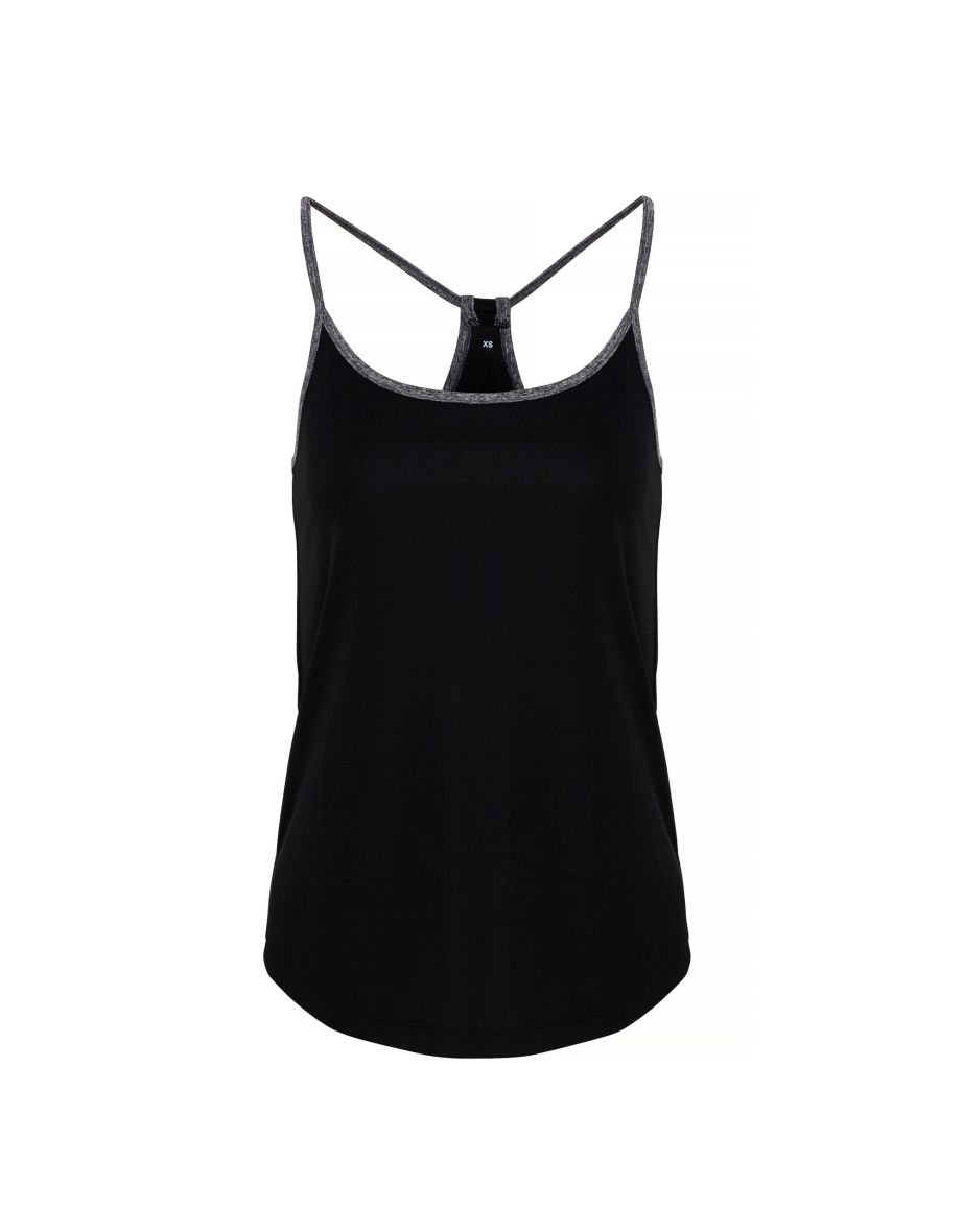 TriDri Womens/Ladies Yoga Vest - Black/Black Melange